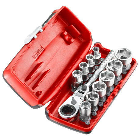 Sortiment mit Steckschlüsseln 1/4", 6-Kant, metrisch - 11 Teile - R.180HX