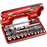 DBOX Satz mit metrischen 1/2" 6-Kant-Steckschlüsseln -