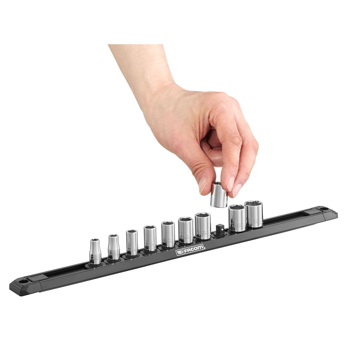 OGV® GRIP Steckschlüssel Set 1/4" 6-kant, 5,5 -14mm, 10-tlg. auf einer Schiene
