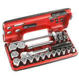 DBOX Steckschlüsselsortiment 1/2", 6-Kant, metrisch - 22 Teile -