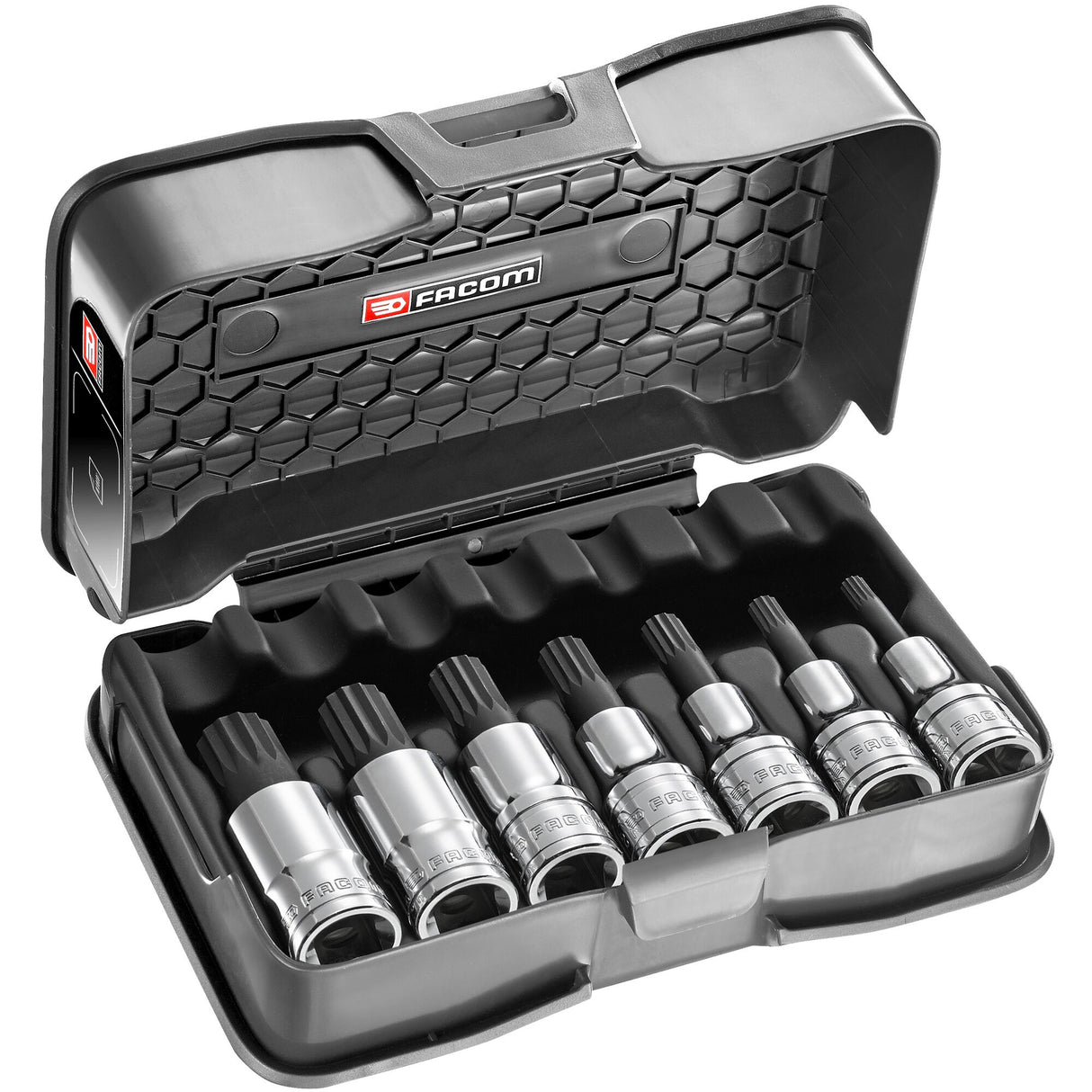 Koffer mit kurzen XZN® Bit-Stecknüssen 1/2" - 7 Teile