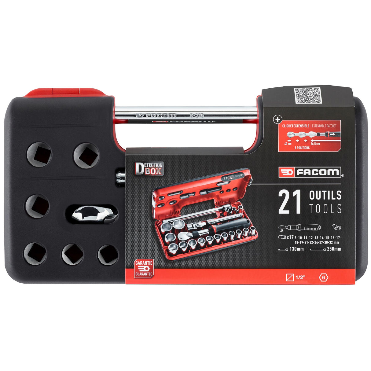 Steckschlüssel-Set 1/2" D-Box, 21-tlg