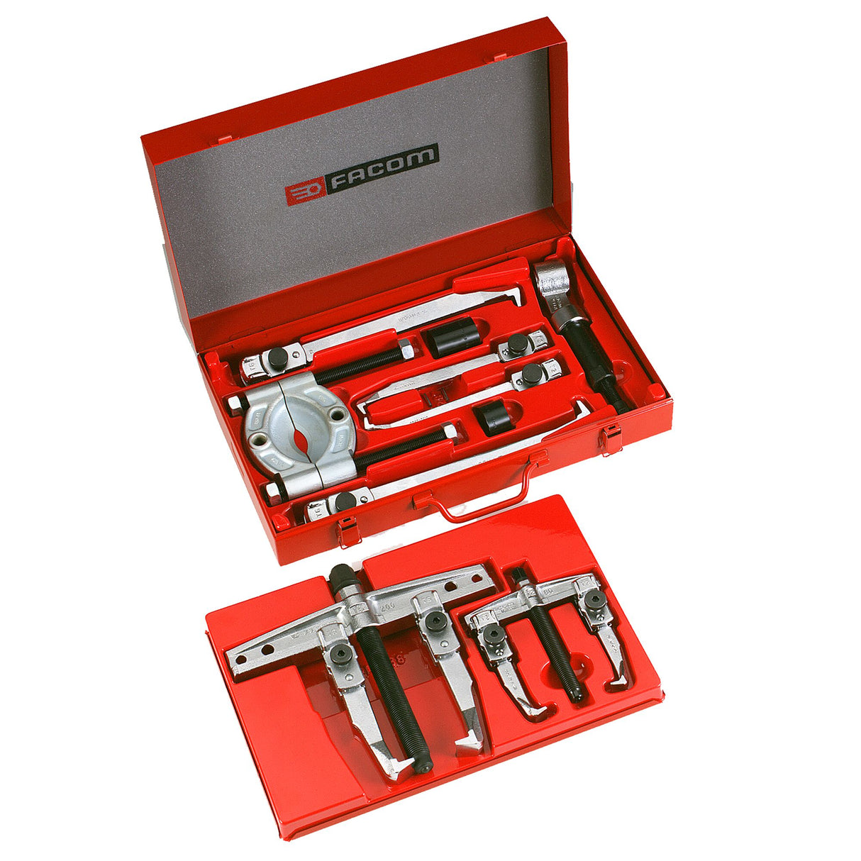 Sortiment "Mechanik" - Abzieher, Druckpresse, Trennvorrichtung, Blechkasten, 10-tlg.